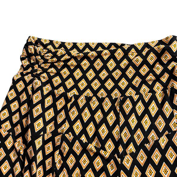 Maeve Anthropologie Black Orange Diamond Print Silky Maxi Skirt PM $130 Retail - Picture 4 of 8